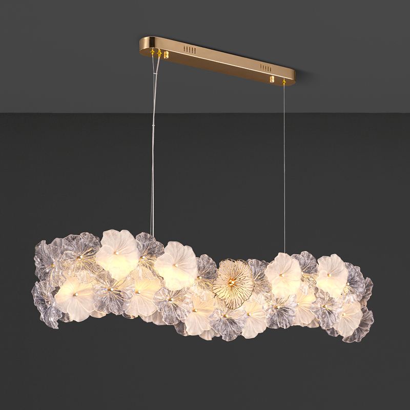 Реечный светодиодный светильник с цветочным декором из металла, прозрачного и матового стекла IVET LONG от ImperiumLoft Реечный светодиодный светильник с цветочным декором из металла, прозрачного и матового стекла IVET LONG от ImperiumLoft