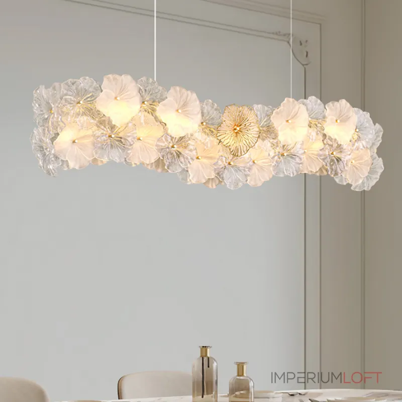 Реечный светодиодный светильник с цветочным декором из металла, прозрачного и матового стекла IVET LONG от ImperiumLoft Реечный светодиодный светильник с цветочным декором из металла, прозрачного и матового стекла IVET LONG от ImperiumLoft