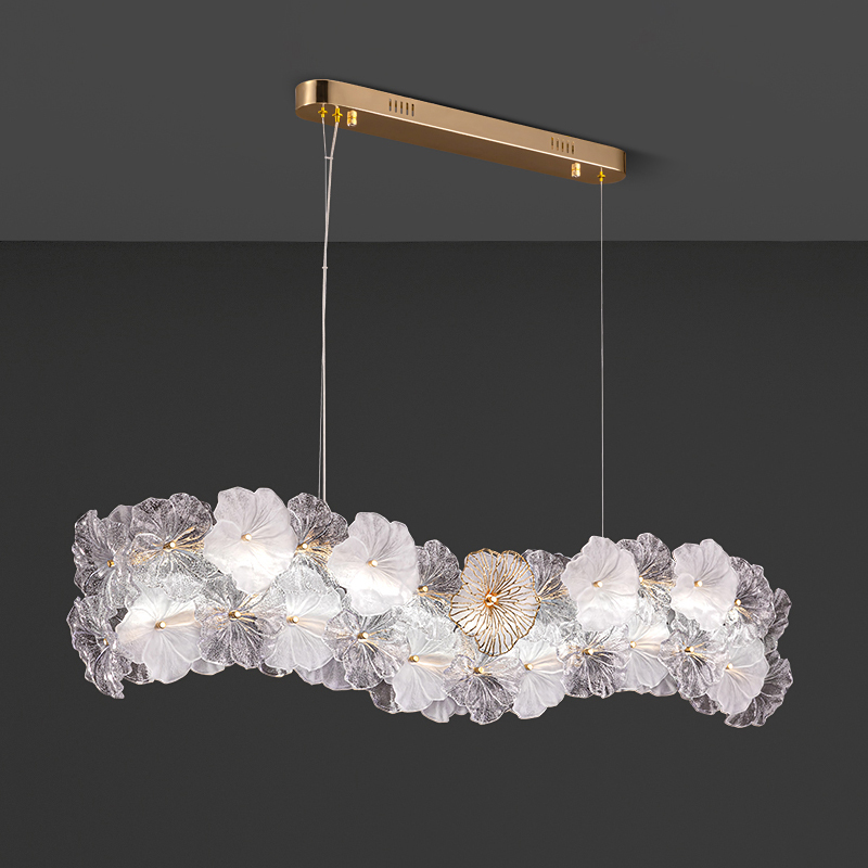 Реечный светодиодный светильник с цветочным декором из металла, прозрачного и матового стекла IVET LONG от ImperiumLoft Реечный светодиодный светильник с цветочным декором из металла, прозрачного и матового стекла IVET LONG от ImperiumLoft