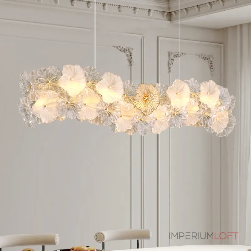 Реечный светодиодный светильник с цветочным декором из металла, прозрачного и матового стекла IVET LONG от ImperiumLoft Реечный светодиодный светильник с цветочным декором из металла, прозрачного и матового стекла IVET LONG от ImperiumLoft