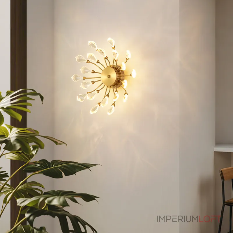 Серия настенных светильников со скоплением кристаллов из улучшенного хрусталя К9 на лучевых креплениях GLORIOLE LARGE WALL от ImperiumLoft Серия настенных светильников со скоплением кристаллов из улучшенного хрусталя К9 на лучевых креплениях GLORIOLE LARGE WALL от ImperiumLoft