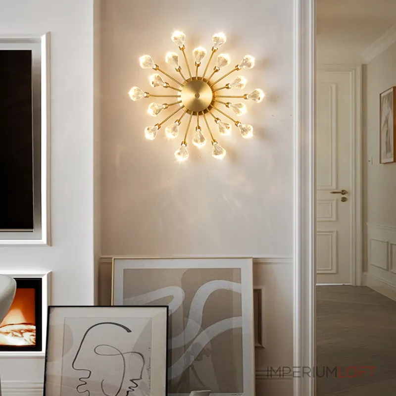 Серия настенных светильников со скоплением кристаллов из улучшенного хрусталя К9 на лучевых креплениях GLORIOLE LARGE WALL от ImperiumLoft Серия настенных светильников со скоплением кристаллов из улучшенного хрусталя К9 на лучевых креплениях GLORIOLE LARGE WALL от ImperiumLoft