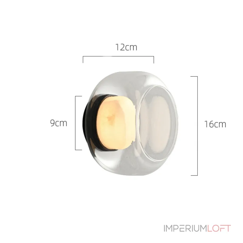 Серия настенных светильников с мраморным рассеивателем внутри стеклянного плафона DORIAN WALL от ImperiumLoft Серия настенных светильников с мраморным рассеивателем внутри стеклянного плафона DORIAN WALL от ImperiumLoft