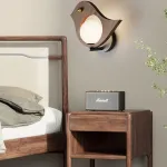 Настенный светильник с шарообразным плафоном на корпусе в виде птички BIRD KIDS WALL