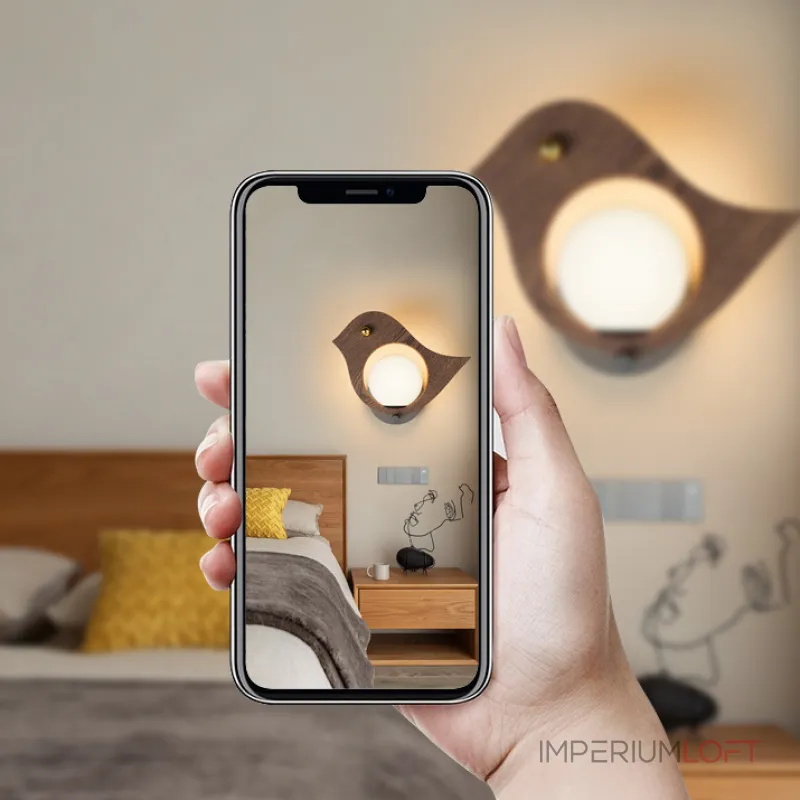 Настенный светильник с шарообразным плафоном на корпусе в виде птички BIRD KIDS WALL Настенный светильник с шарообразным плафоном на корпусе в виде птички BIRD KIDS WALL