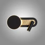 Серия настенных светильников в виде комбинации диска с LED подсветкой и поворотного спота на общем удлиненном креплении MAC Black от ImperiumLoft