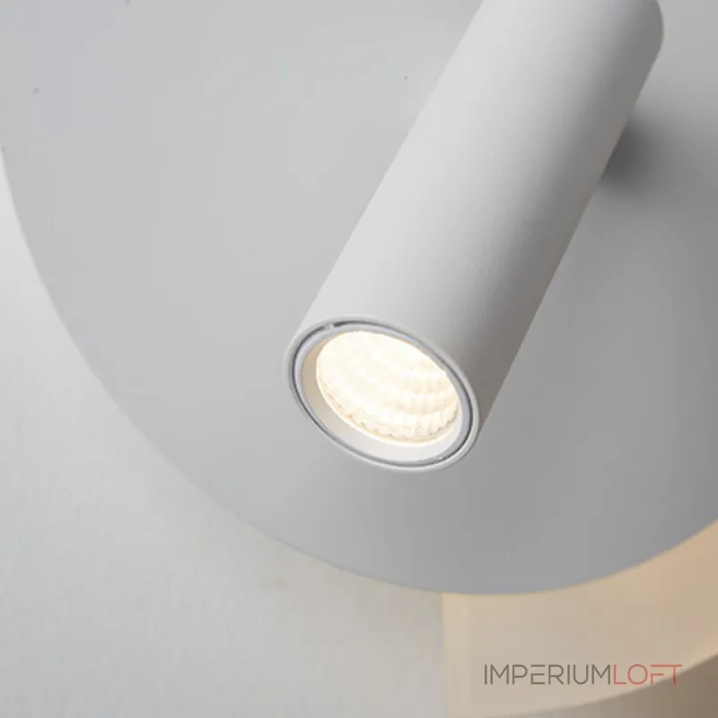 Серия разноцветных настенных светильников в виде диска с LED подсветкой по дуге и поворотным спотом DOM Orange