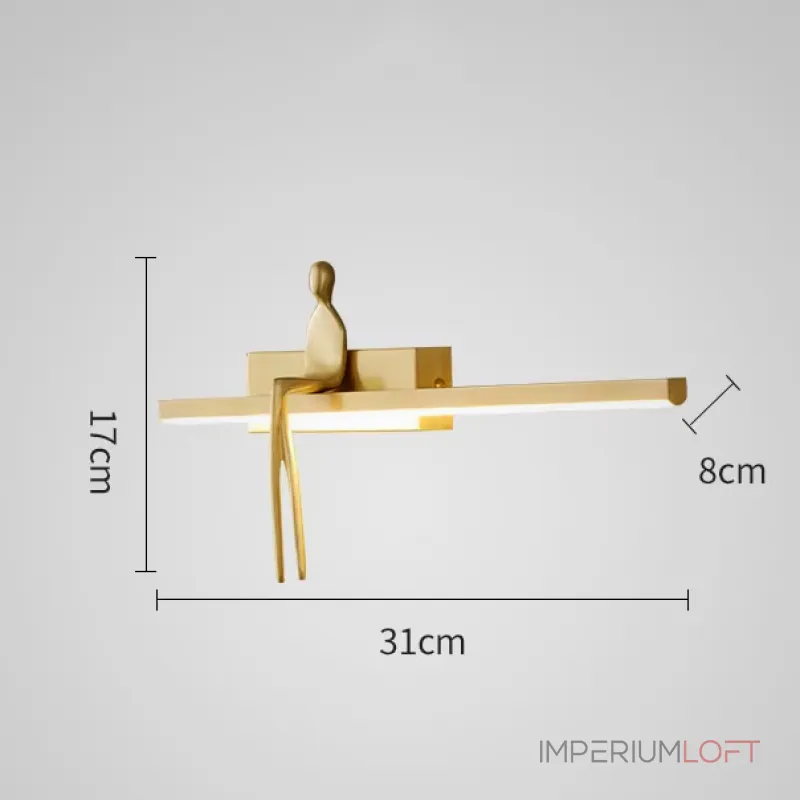 Серия настенных светильников с человеческой фигуркой на полочке с LED подсветкой REMUS BENCH Brass от ImperiumLoft Серия настенных светильников с человеческой фигуркой на полочке с LED подсветкой REMUS BENCH Brass от ImperiumLoft