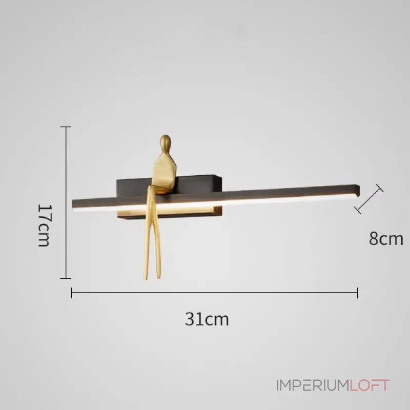 Серия настенных светильников с человеческой фигуркой на полочке с LED подсветкой REMUS BENCH Black от ImperiumLoft Серия настенных светильников с человеческой фигуркой на полочке с LED подсветкой REMUS BENCH Black от ImperiumLoft