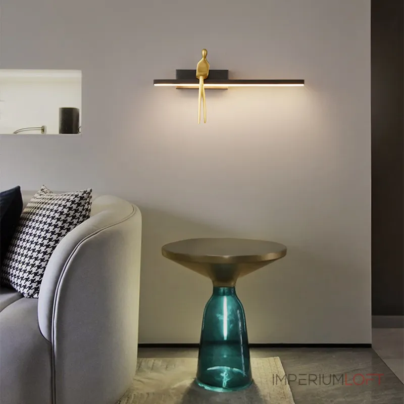 Серия настенных светильников с человеческой фигуркой на полочке с LED подсветкой REMUS BENCH Black от ImperiumLoft Серия настенных светильников с человеческой фигуркой на полочке с LED подсветкой REMUS BENCH Black от ImperiumLoft