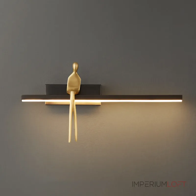 Серия настенных светильников с человеческой фигуркой на полочке с LED подсветкой REMUS BENCH Black от ImperiumLoft Серия настенных светильников с человеческой фигуркой на полочке с LED подсветкой REMUS BENCH Black от ImperiumLoft