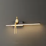 Серия настенных светильников с человеческой фигуркой на полочке с LED подсветкой REMUS BENCH Black от ImperiumLoft