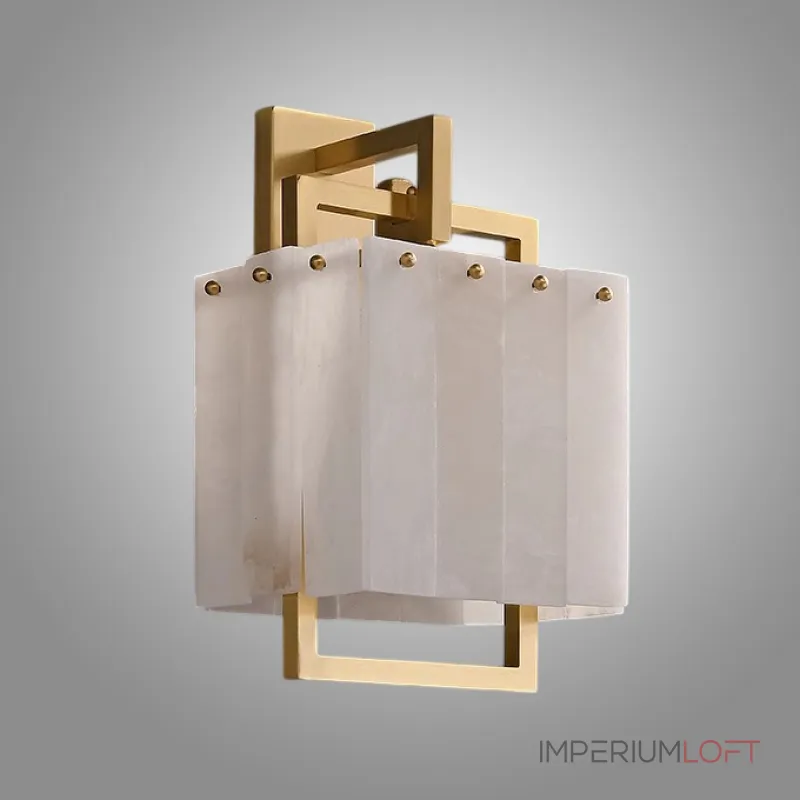 Бра с прямоугольным плафоном из мраморных пластин на кронштейне из латунных рамок ADINA MARBLE WALL от ImperiumLoft Бра с прямоугольным плафоном из мраморных пластин на кронштейне из латунных рамок ADINA MARBLE WALL от ImperiumLoft