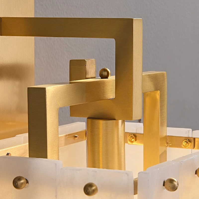 Бра с прямоугольным плафоном из мраморных пластин на кронштейне из латунных рамок ADINA MARBLE WALL от ImperiumLoft Бра с прямоугольным плафоном из мраморных пластин на кронштейне из латунных рамок ADINA MARBLE WALL от ImperiumLoft