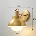 Серия золотых настенных светильников с деревянным элементом ALISON GOLD WALL Light Brown