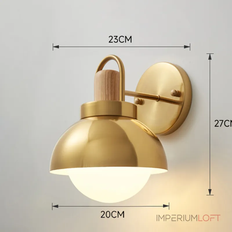 Серия золотых настенных светильников с деревянным элементом ALISON GOLD WALL Light Brown Серия золотых настенных светильников с деревянным элементом ALISON GOLD WALL Light Brown