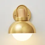 Серия золотых настенных светильников с деревянным элементом ALISON GOLD WALL Dark Brown