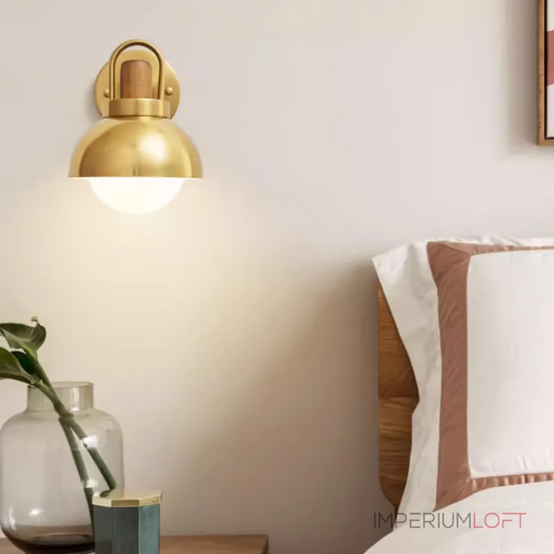 Серия золотых настенных светильников с деревянным элементом ALISON GOLD WALL Dark Brown Серия золотых настенных светильников с деревянным элементом ALISON GOLD WALL Dark Brown