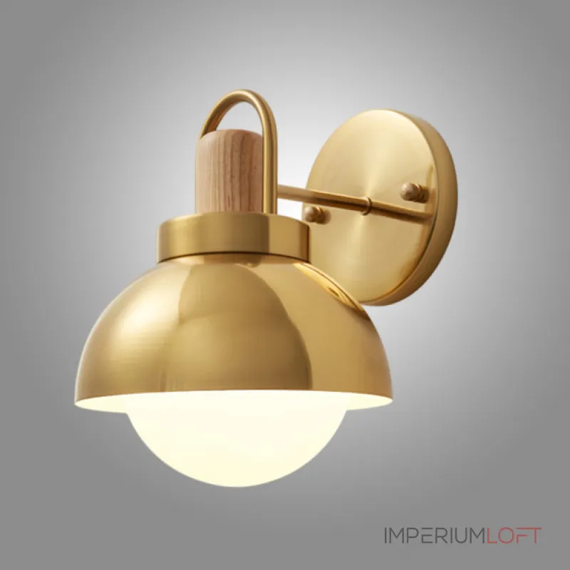 Серия золотых настенных светильников с деревянным элементом ALISON GOLD WALL Light Brown Серия золотых настенных светильников с деревянным элементом ALISON GOLD WALL Light Brown