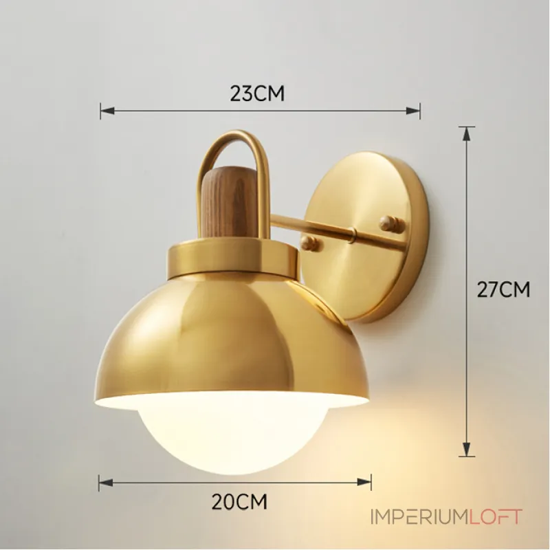Серия золотых настенных светильников с деревянным элементом ALISON GOLD WALL Dark Brown Серия золотых настенных светильников с деревянным элементом ALISON GOLD WALL Dark Brown