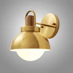 Серия золотых настенных светильников с деревянным элементом ALISON GOLD WALL Dark Brown