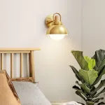 Серия золотых настенных светильников с деревянным элементом ALISON GOLD WALL Dark Brown
