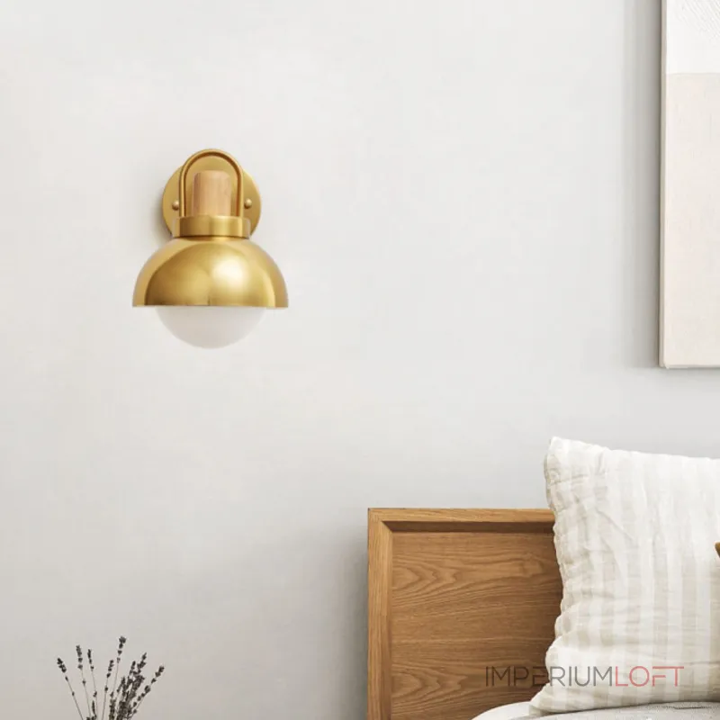 Серия золотых настенных светильников с деревянным элементом ALISON GOLD WALL Dark Brown Серия золотых настенных светильников с деревянным элементом ALISON GOLD WALL Dark Brown