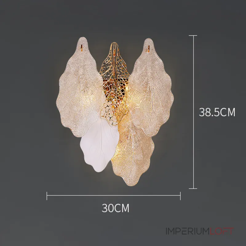 Настенный светильник с декором из подвесок в виде листьев из стекла и металла OLEANDER WALL от ImperiumLoft Настенный светильник с декором из подвесок в виде листьев из стекла и металла OLEANDER WALL от ImperiumLoft