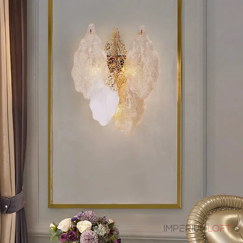 Настенный светильник с декором из подвесок в виде листьев из стекла и металла OLEANDER WALL от ImperiumLoft Настенный светильник с декором из подвесок в виде листьев из стекла и металла OLEANDER WALL от ImperiumLoft