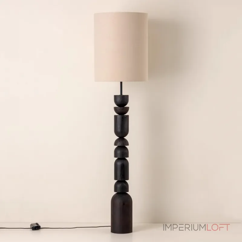 Торшер с фигурной стойкой из высококачественной древесины и цилиндрическим текстильным плафоном WILHARD от ImperiumLoft Торшер с фигурной стойкой из высококачественной древесины и цилиндрическим текстильным плафоном WILHARD от ImperiumLoft