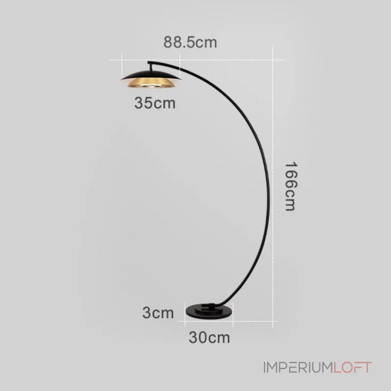 Светодиодный торшер с двойным купольным плафоном и линзированным источником света на дугообразной стойке TERRY FL ARC от ImperiumLoft Светодиодный торшер с двойным купольным плафоном и линзированным источником света на дугообразной стойке TERRY FL ARC от ImperiumLoft