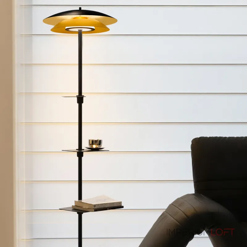 Светодиодный торшер с двойным купольным плафоном, полочками и сенсорным переключением цветовой температуры TERRY FL от ImperiumLoft Светодиодный торшер с двойным купольным плафоном, полочками и сенсорным переключением цветовой температуры TERRY FL от ImperiumLoft