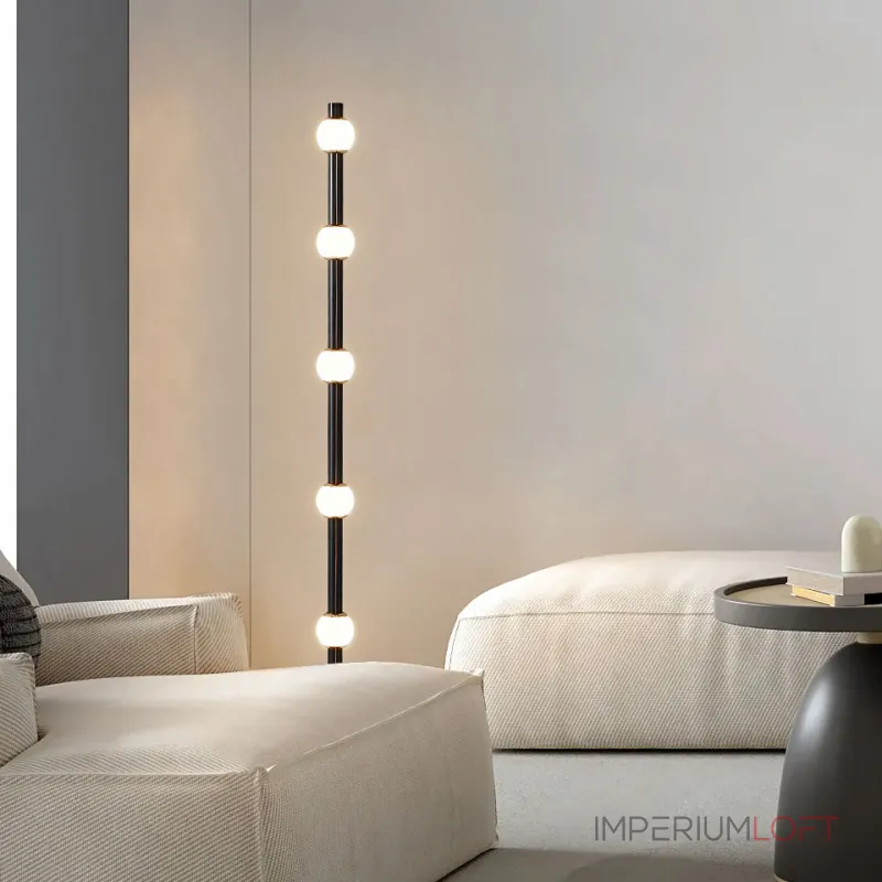 Оригинальный светодиодный торшер с пятью шарообразными плафонами, свободно перемещаемыми по вертикальному корпусу TONNY FL от ImperiumLoft Оригинальный светодиодный торшер с пятью шарообразными плафонами, свободно перемещаемыми по вертикальному корпусу TONNY FL от ImperiumLoft