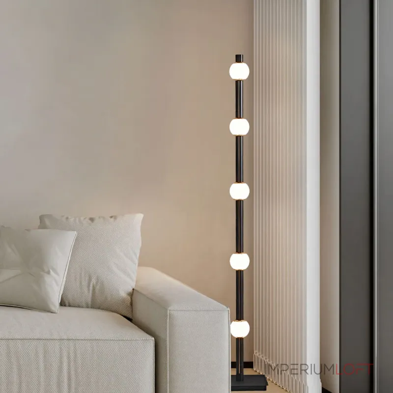 Оригинальный светодиодный торшер с пятью шарообразными плафонами, свободно перемещаемыми по вертикальному корпусу TONNY FL от ImperiumLoft Оригинальный светодиодный торшер с пятью шарообразными плафонами, свободно перемещаемыми по вертикальному корпусу TONNY FL от ImperiumLoft