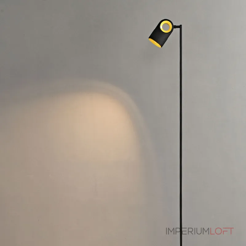 Дизайнерский светодиодный торшер с яркими вставками на поворотном плафоне с оптической линзой TOLLVER FL от ImperiumLoft