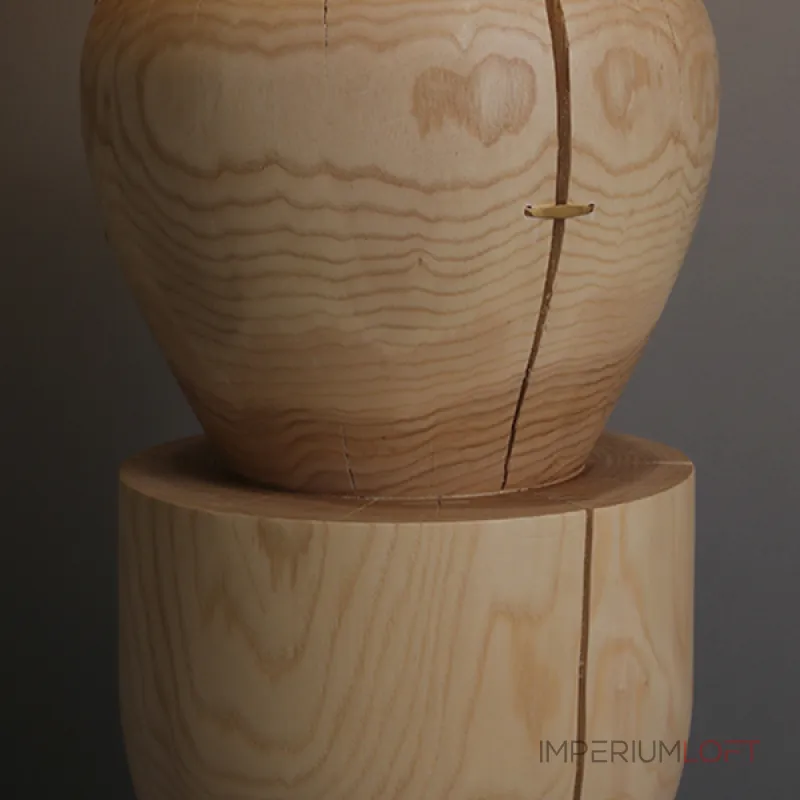 Дизайнерский торшер с массивным фигурным корпусом из цельного дерева и текстильным цилиндрическим плафоном HELGOT от ImperiumLoft Дизайнерский торшер с массивным фигурным корпусом из цельного дерева и текстильным цилиндрическим плафоном HELGOT от ImperiumLoft