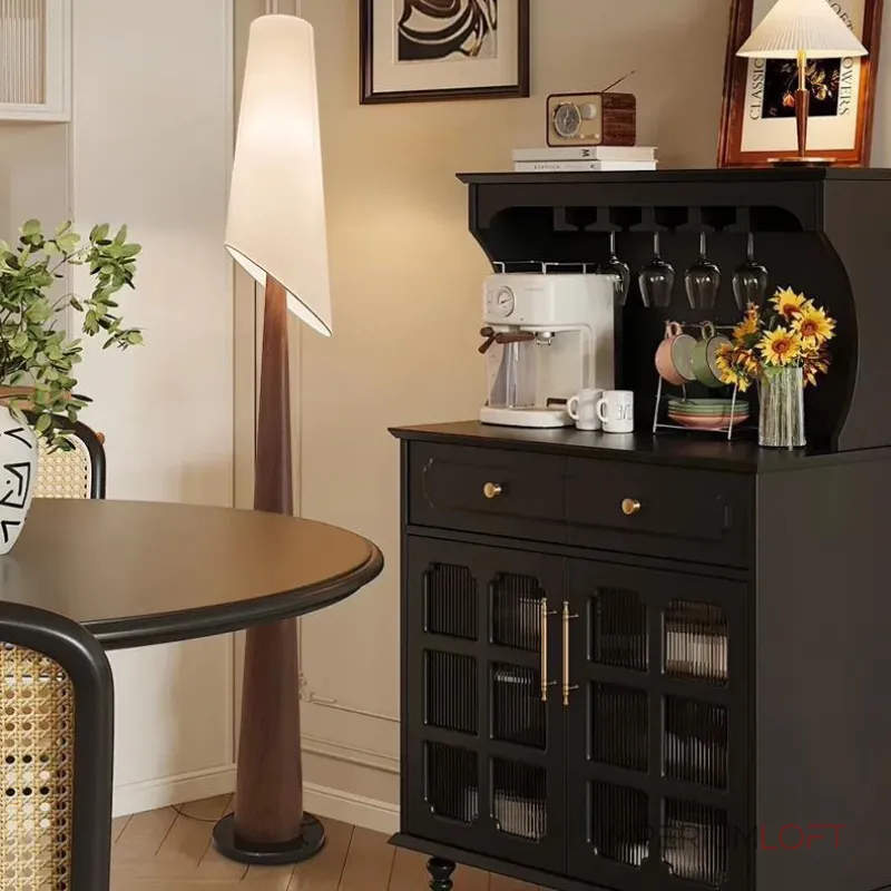 Серия торшеров с коническим корпусом из высококачественной древесины и асимметричным текстильным плафоном VALE Dark Brown от ImperiumLoft Серия торшеров с коническим корпусом из высококачественной древесины и асимметричным текстильным плафоном VALE Dark Brown от ImperiumLoft