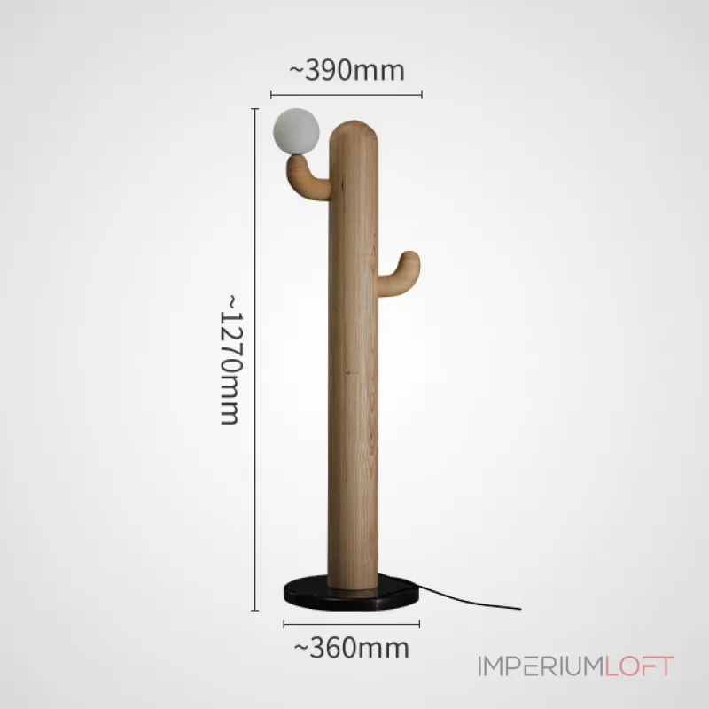 Деревянный напольный светильник в виде кактуса с шарообразным плафоном CACTUS WOOD Light Brown от ImperiumLoft Деревянный напольный светильник в виде кактуса с шарообразным плафоном CACTUS WOOD Light Brown от ImperiumLoft