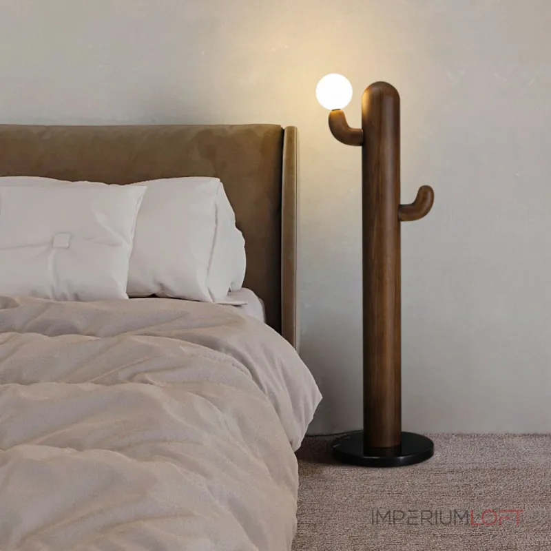 Деревянный напольный светильник в виде кактуса с шарообразным плафоном CACTUS WOOD Light Brown от ImperiumLoft Деревянный напольный светильник в виде кактуса с шарообразным плафоном CACTUS WOOD Light Brown от ImperiumLoft