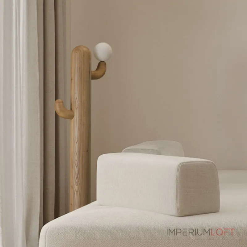 Деревянный напольный светильник в виде кактуса с шарообразным плафоном CACTUS WOOD Light Brown от ImperiumLoft Деревянный напольный светильник в виде кактуса с шарообразным плафоном CACTUS WOOD Light Brown от ImperiumLoft