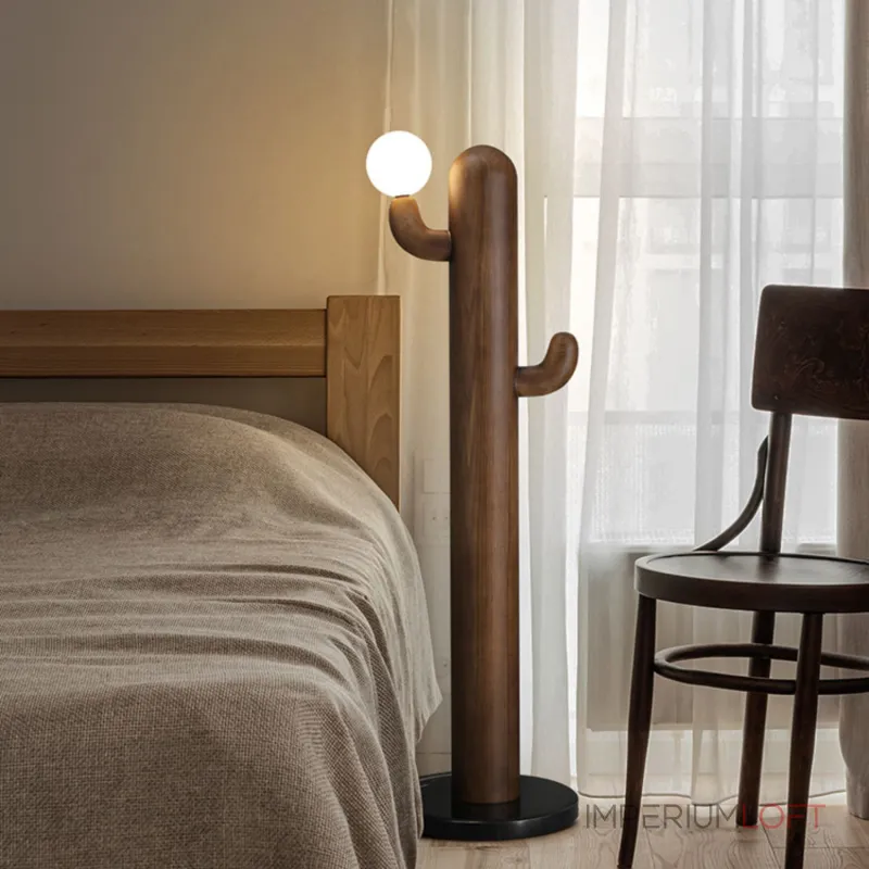 Деревянный напольный светильник в виде кактуса с шарообразным плафоном CACTUS WOOD Light Brown от ImperiumLoft Деревянный напольный светильник в виде кактуса с шарообразным плафоном CACTUS WOOD Light Brown от ImperiumLoft