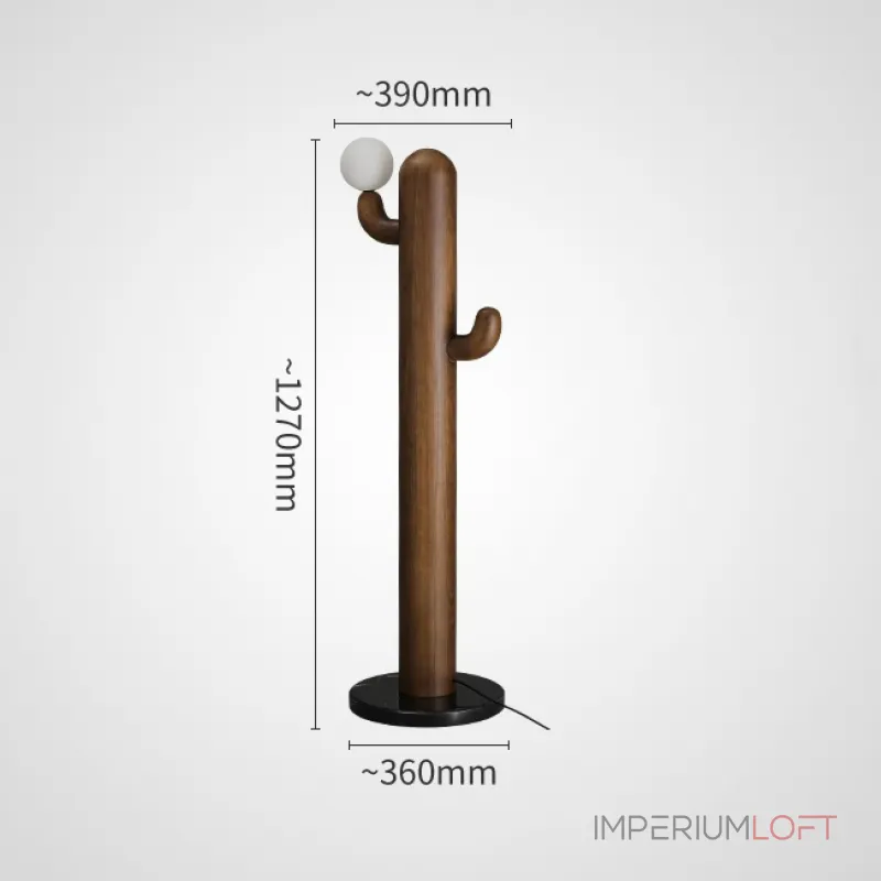Деревянный напольный светильник в виде кактуса с шарообразным плафоном CACTUS WOOD Dark Brown от ImperiumLoft Деревянный напольный светильник в виде кактуса с шарообразным плафоном CACTUS WOOD Dark Brown от ImperiumLoft