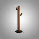 Деревянный напольный светильник в виде кактуса с шарообразным плафоном CACTUS WOOD Dark Brown от ImperiumLoft