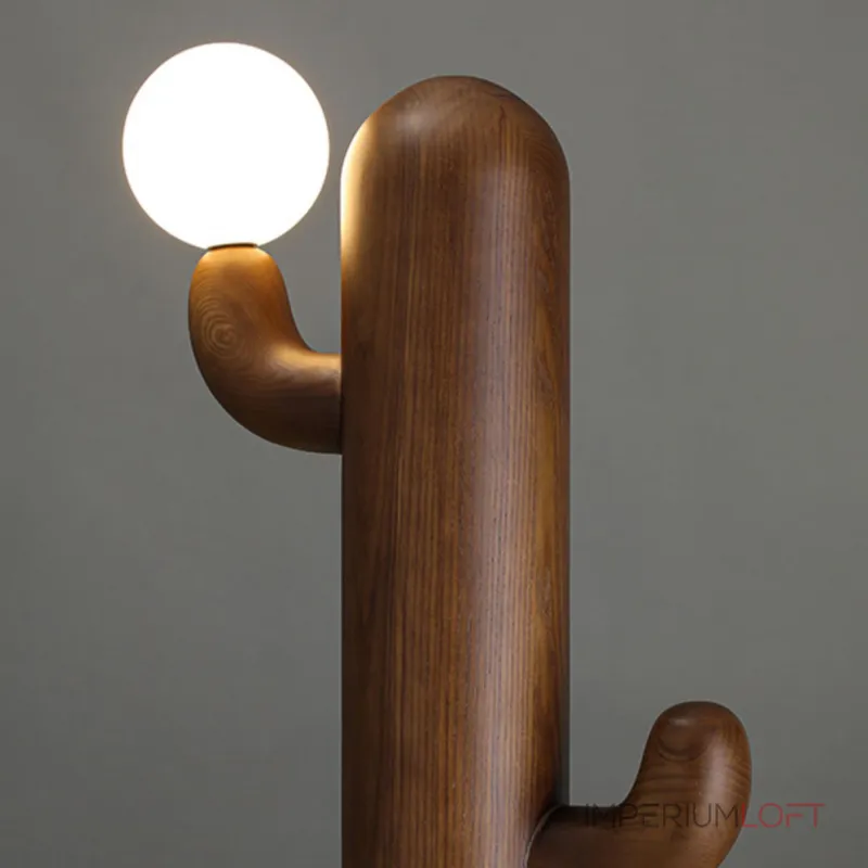 Деревянный напольный светильник в виде кактуса с шарообразным плафоном CACTUS WOOD Light Brown от ImperiumLoft Деревянный напольный светильник в виде кактуса с шарообразным плафоном CACTUS WOOD Light Brown от ImperiumLoft