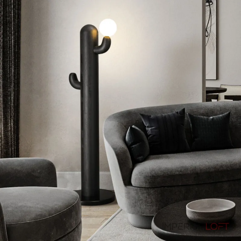 Деревянный напольный светильник в виде кактуса с шарообразным плафоном CACTUS WOOD Light Brown от ImperiumLoft Деревянный напольный светильник в виде кактуса с шарообразным плафоном CACTUS WOOD Light Brown от ImperiumLoft