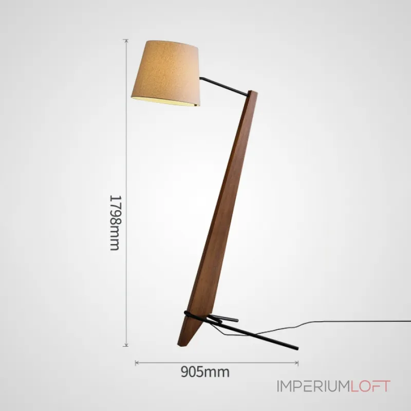 Серия торшеров с наклонным корпусом из высококачественной древесины и текстильным плафоном CLETUS Dark Brown от ImperiumLoft Серия торшеров с наклонным корпусом из высококачественной древесины и текстильным плафоном CLETUS Dark Brown от ImperiumLoft