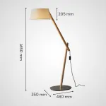 Серия торшеров с регулировкой угла наклона корпуса из высококачественной древесины и текстильным плафоном CRANE WOOD Light Brown от ImperiumLoft