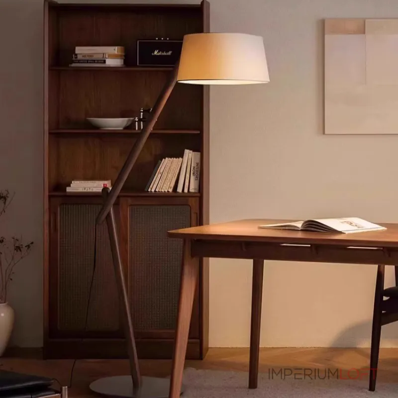 Серия торшеров с регулировкой угла наклона корпуса из высококачественной древесины и текстильным плафоном CRANE WOOD Black от ImperiumLoft Серия торшеров с регулировкой угла наклона корпуса из высококачественной древесины и текстильным плафоном CRANE WOOD Black от ImperiumLoft