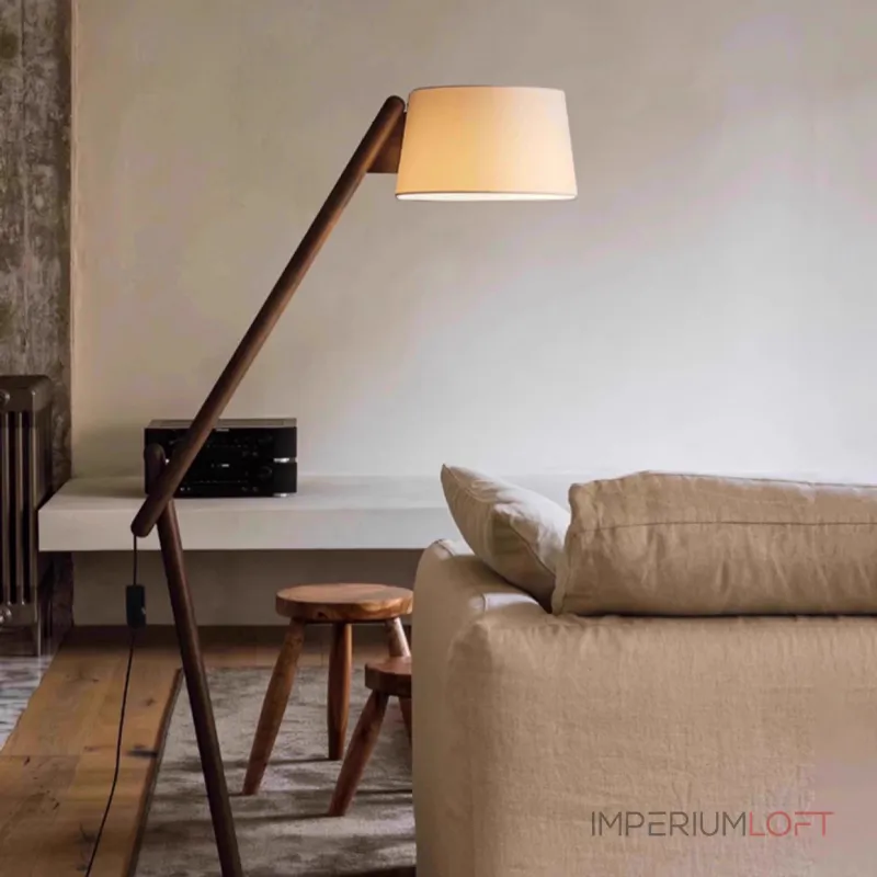 Серия торшеров с регулировкой угла наклона корпуса из высококачественной древесины и текстильным плафоном CRANE WOOD Black от ImperiumLoft Серия торшеров с регулировкой угла наклона корпуса из высококачественной древесины и текстильным плафоном CRANE WOOD Black от ImperiumLoft