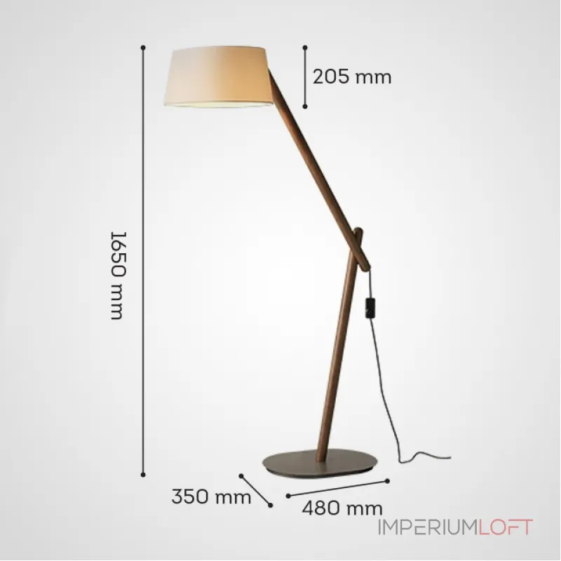 Серия торшеров с регулировкой угла наклона корпуса из высококачественной древесины и текстильным плафоном CRANE WOOD Dark Brown от ImperiumLoft Серия торшеров с регулировкой угла наклона корпуса из высококачественной древесины и текстильным плафоном CRANE WOOD Dark Brown от ImperiumLoft